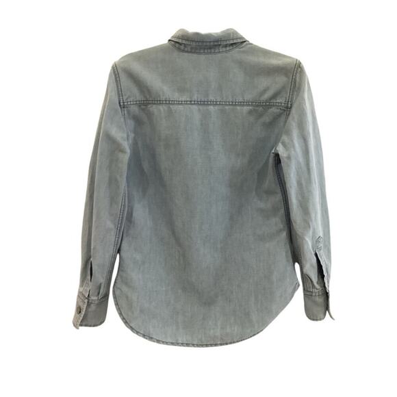 Isabel Marant Etoile Paul Batik Indigo Chambray Button Up Shirt Blue Size Medium - Picture 7 of 13
